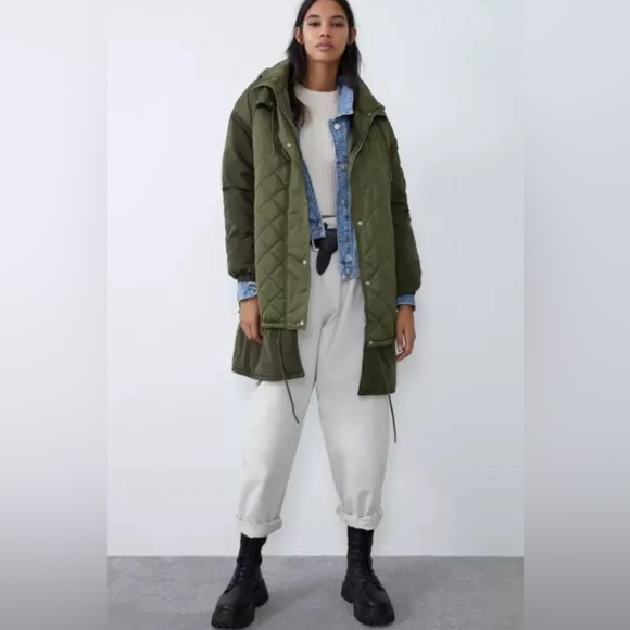 Zara Jackets & Blazers - NWT Luxe Minimalist Timeless Zara Water Resistant Hooded Quilted Coat